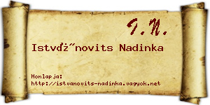 Istvánovits Nadinka névjegykártya